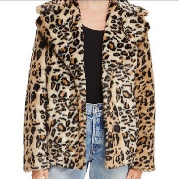 Leopard Faux Fur Coat Sz M - Picture 3 of 17